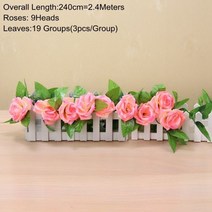 인조나무 90cm 녹색 매달려 아이비 잎 무 해초 포도 꽃 포도 홈 정원 벽 파티 장식, 2.4m 로즈바인 시양
