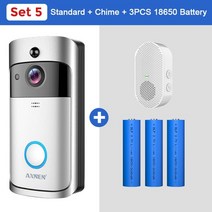 아이 아기 유아 안전 보안 잠금 도어 보호 용품 v5 무선 초인종 wifi 야외 hd 카메라 ir 알람 벨 night vision video intercom for home 폰, 협력사, 세트 5, AU 플러그