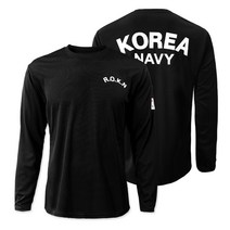 해군 긴팔티셔츠 ROKN 코리아 군인 블랙