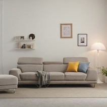 보니애가구 수프레모 생활방수 아쿠아텍스 AQUATEX 4인용 패브릭소파+보조 패브릭 소파, 파인그레이