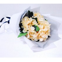 조화 옐로우 수국 꽃다발