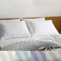 바운티풀 호텔침구 60수 스트라이프 이불커버 1cm, 딥블루