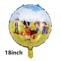 La Granja Zenon 풍선 닭 암소 돼지 생일 축하 배너 드림 레인지랜드 농장 배경 파티 장식 케이크 토퍼 일회용, 1pcs 3_기타
