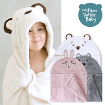 밀리언달러베이비 NEW 후드타올 2세트 유아목욕타월, 1개, 곰+그레이고양이