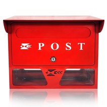 벽걸이 주택 우체통 - 지붕형 우편함 레드 (빨간색), POST