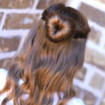 서후네 하트모양 똥머리메이커 쿠션 헤어밴드 올림머리 가이드, 레드, 1개