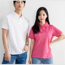 쿨링 얇은 스판 남여공용 카라 반팔 단체티 데일리룩
