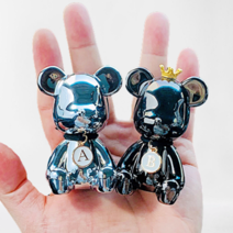 ( 1+1 세트 ) 에르미 크롬 베어브릭 차량용 방향제 디퓨저 클립형 2개, 크롬골드+크롬핑크, 05.우드세이지