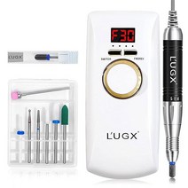 LUGX 코어리스 모터 전문가용 충전식 네일 드릴 기계 휴대용 전동 파일 무선 30000RPM 8비트의 아크릴 네일용