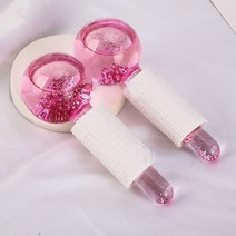 갈바닉마사지기 고주파마사지기 유리 페이셜 글로브 냉각 롤러 볼 얼굴 눈 마사지 뷰티 아이스 하키 에너지 크리스탈 워터 웨이브 스킨 케어 장치, pink, [02] pink