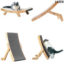 LUEN 비라란 원목 스크래쳐 고양이 캣 반려 묘 애완 동물 각도 조절 인테리어 가정 매장 업소, 단일