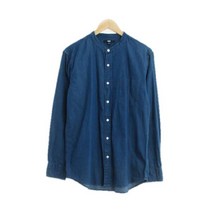 유니클로 중청 면 노카라셔츠 남자 6157