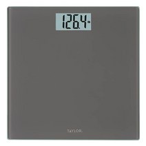 Taylor Precision Products 체중을 위한 디지털 저울 매우 정확한 181.4kg(400파운드) 용량 내구성 있는 유리 플랫폼 29.9 x 29.9cm(11., Charcoal