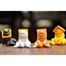 동물 식빵 고양이 미니어쳐 소품 테라리움 소품샵 미니 피규어, 식빵 고양이 4개 1세트