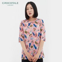 [크로커다일레이디] 기하학패턴 5부 반팔 티셔츠