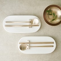 광명유기 방짜 유기 이니셜 각인 2인 놋 수저 선물 세트, 본품