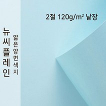 뉴씨플레인 종이문화 얇은 양면색지 120g 2절 낱장 1매 No.15 하늘색, 1장