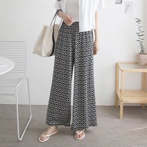 제시카79러브 여성 와이드 나염 통바지 찰랑찰랑 치마바지 빅사이즈