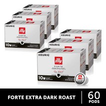 illy Coffee K-Cup Pods for Keurig Machines Dark Roast 일리 커피 K-컵 큐리그 다크 로스트 60캡슐 1세트, 1ml