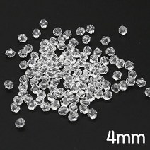 보석비즈 투명 4mm 약100개 B-04-033