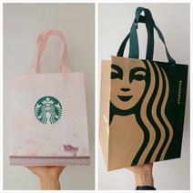 스타벅스 에코백 부직포 다회용백 사이렌 다용도백 스타벅스 장바구니 선물 버킷백, 체리블라썸