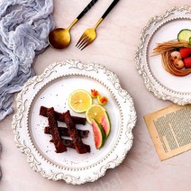 레트로 프랑스 스타일 접시 그릇 엔틱접시 유럽풍, H