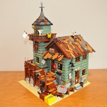 아이디어 오래된 낚시 가게 어부 오두막 21310 스트리트 뷰 Moc 아키텍처 빌딩 블록 벽돌 모델 어린이 장, 한개옵션0