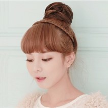 고운머리 똥머리 가발 당고머리 회오리 곱창가발 업스타일, 1개, 로즈브라운