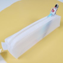 대학생 제작 봉제 심플한 화이트 모던 투명 필통 미니