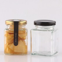 유리병 48파이 사각100 1개 (약 가로x세로5.4cm 높이7.4cm 용량120ml), 은색러그캡