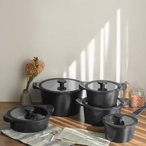 결혼 준비물 혼수 시크한 컬러 블랙 코팅 냄비 신혼부부 전골 가정용 라면, 디아크20양+24전+28곰