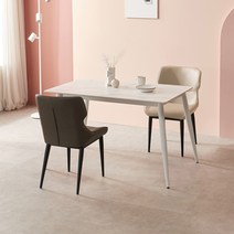 라로퍼니처 레온 1200 1400 포세린 통 세라믹 4인 식탁 세트, 1200 화이트, 아이보리 1+그레이 1