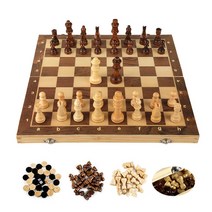 체스판 고급 체스 말 보드게임 나무 국제 보드 체커 퍼즐, 1.Wooden 24x24cm