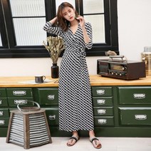 날씬해 보이는 여성 원피스 추천 PG DVF 랩 드레스 여름 칼라 체인 슬림 피트 럭셔리 룩 핏