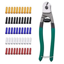 AYQWE Bike Cable End Caps with Cutter Set 50pcs 5 Colors Crimps Brake and Stainless Steel Wire Rope
