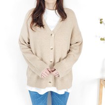103st 여성 알파카 롱 니트 가디건 오버핏 브이넥 블랙 노란색 베이지 7color