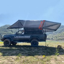 270 어닝 알루미늄 합금 쉘 자동차 사이드 텐트 비닐 양산 캐노피 랭글러 야외 캠핑 SUV, 다리가 있는 9.270도 및 반경 25미터