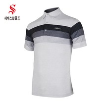 세바스찬골프 남성 그라데이션 블럭 카라넥 반팔 티셔츠 K111