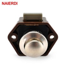 10PCS KAK 캠핑 자동차 푸시 잠금 20MM RV 캐러밴 보트 모터 홈 캐비닛 서랍 래치 버튼 잠금 가구 하드웨어, 1개, Brown, 스페인