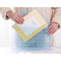 클리어 화일가방 홍보물 파일집 투명 서류 화일 5개 단추 포켓백 보조가방 악보 핸디
