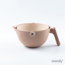 믹싱볼과 채반이 하나로 바실리 회전 플라스틱 채반 야채 과일 세척 채반, 코코아