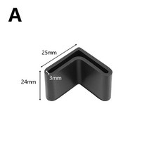 1/4pcs L 자형 고무 발 커버 삼각형 각도 철 패드 미끄럼 선반 테이블 의자 가구 피트 다리 바닥 보호대, [02] 4 Pcs, [01] 25x25mm