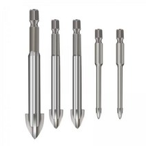 GHSHOP 2-3pack 5x 드릴 비트 세트 세라믹 벽돌 나무 펀칭 구멍 3-7mm, 2개, 은, 합금