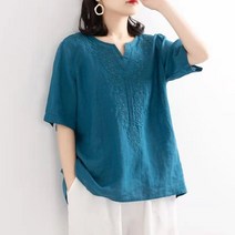 [제라카] 여름 린넨 자수 블라우스 40대 50대 여성의류 5컬러택1 / MDB451