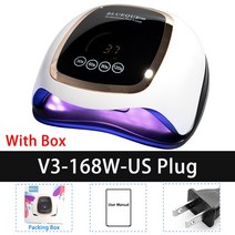 젤네일기계 발톱스케일링 드릴 BLUEQUE V3 빠른 조 네일 램프 터치 버튼 84W 42LED UV 강력한 대형 공간 조기 전문, With Box US Plug