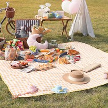 카터룸스 방수 피크닉 돗자리 아웃도어 매트, 노랑이체크