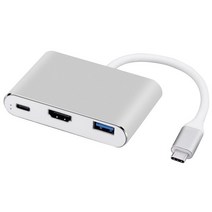 네트워크 허브 공유기 5인 1 USB C 허브 도킹 스테이션 HDMI 호환 3.0 어댑터 HP DELL XPS 서피스 레노버, [01] Silver