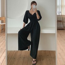떳다그녀 미스텔 도트 밴딩 점프수트