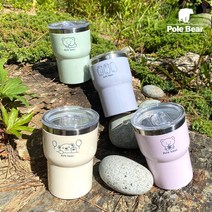 폴베어 보온 보냉 스테인레스 다슬 스텐 텀블러 350ml, 아이보리