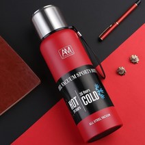 대형 군사 이중 벽 보온병 컵 스테인레스 스틸 진공 플라스크 절연 병 물병 체육관 스포츠 셰이커 머그잔, 빨간색, 1500ml, 빨간색